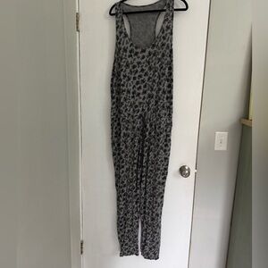 Aerie Gray Leopard Print Jumpsuit